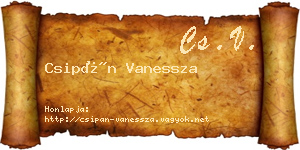 Csipán Vanessza névjegykártya
